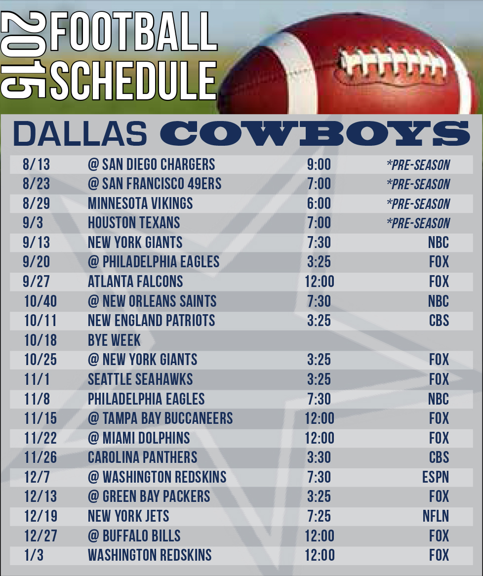 Dallas Cowboys Schedule 2022 